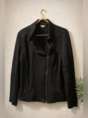 Reitmans Black Moto‑Style Zip Jacket – Plus Size 16